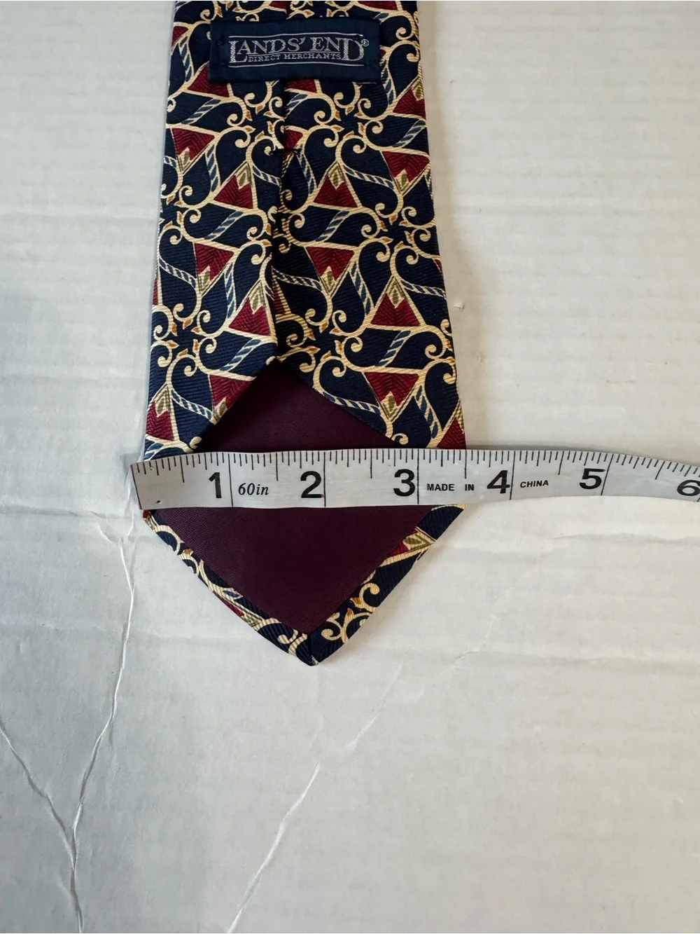 Vintage Lands End Mens Silk Tie Quiet Luxury Old Money Formal Equestrian